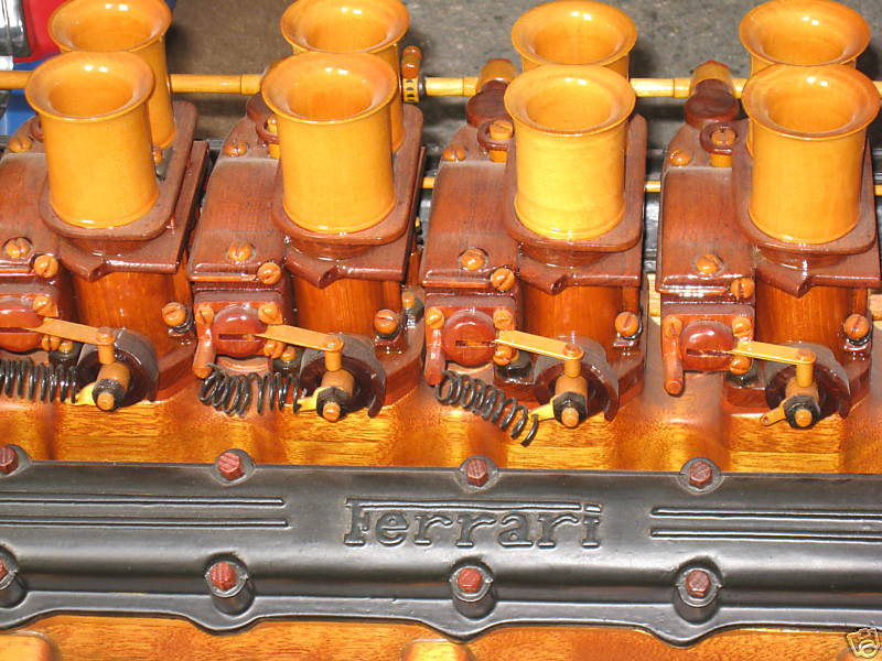 Illustration for article titled Amazing Hand-Built Wooden Ferrari Engine On eBay